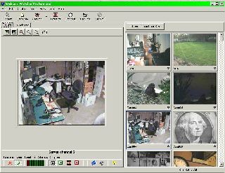 Network Camera Recorder main screen that lets you concentrate on a single camera while keeping an eye on the others.