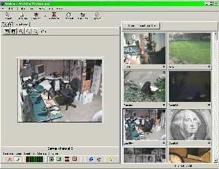 Network Camera Recorder main screen that lets you concentrate on a single camera while keeping an eye on the others.